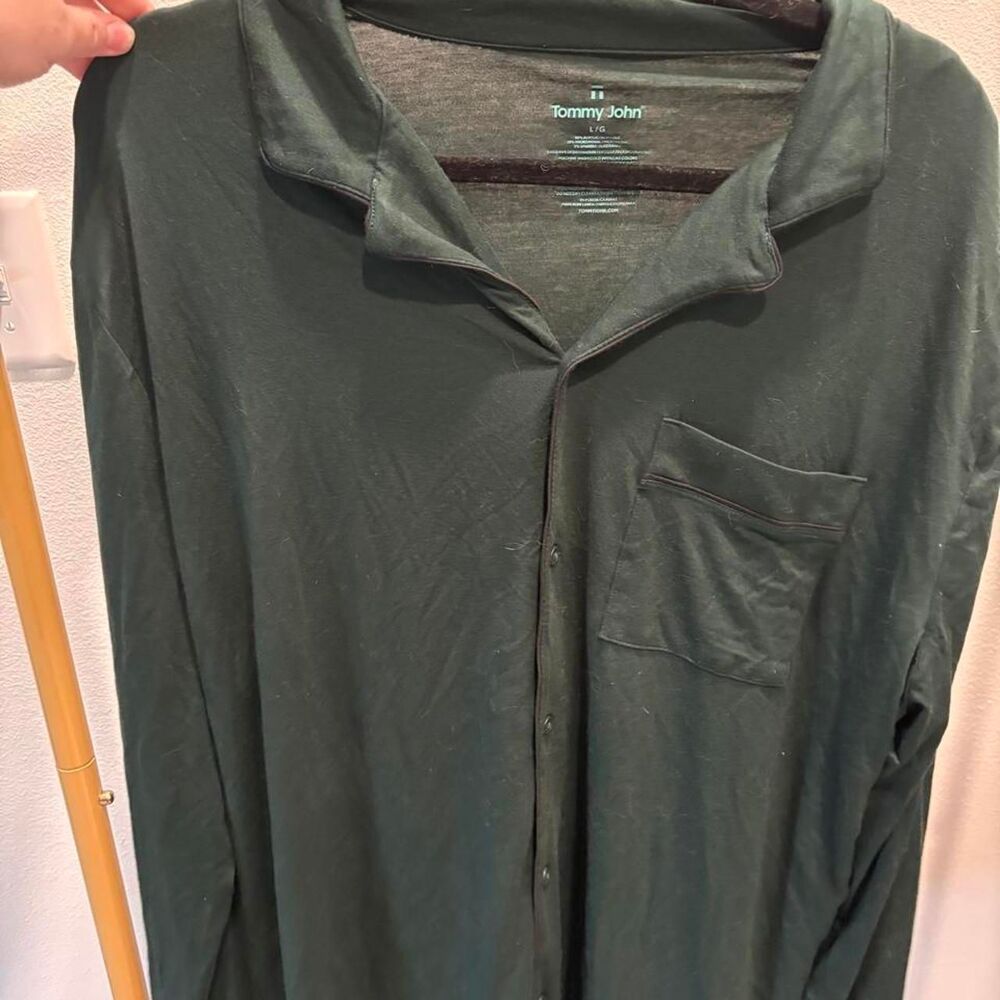 Tommy-john Men's Green and Black Shirt